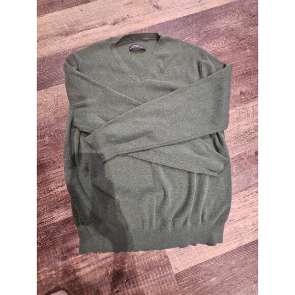 Ralph lauren Pima cotton hunter green mens pullover v neck light sweater large - Picture 3 of 10